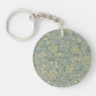 William Morris Jasmine Blue Green Botanic Art Schlüsselanhänger