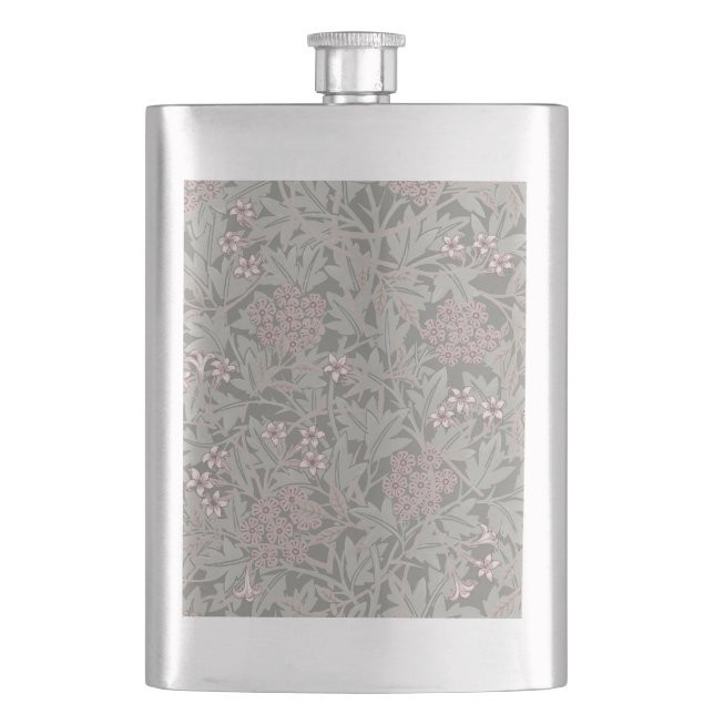 William Morris Jasmine Blume Pattern Flachmann (Vorderseite)
