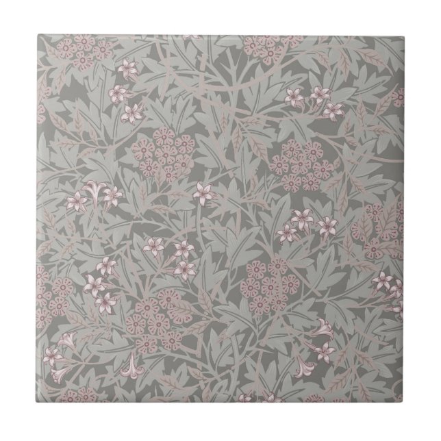 William Morris Jasmine Blume Pattern Fliese (Vorderseite)