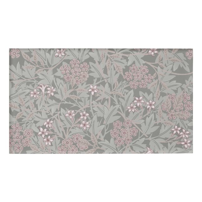 William Morris Jasmine Blume Pattern Namenschild (Vorderseite)