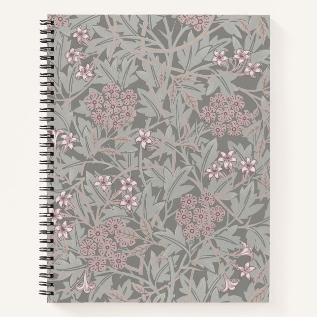 William Morris Jasmine Blume Pattern Notizbuch (Vorderseite)