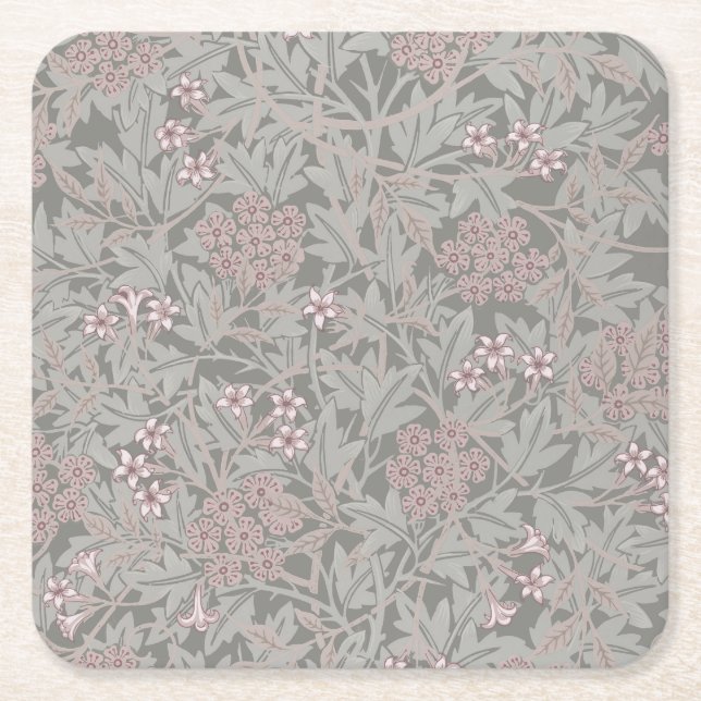 William Morris Jasmine Blume Pattern Rechteckiger Pappuntersetzer (Vorderseite)