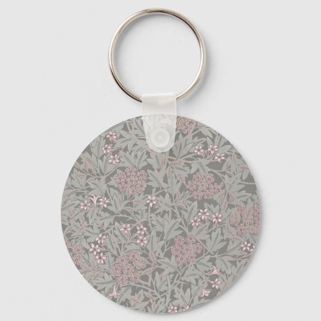 William Morris Jasmine Blume Pattern Schlüsselanhänger (Vorderseite)