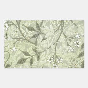 William Morris Jasmine Botanische Vintage Antiquit Rechteckiger Aufkleber