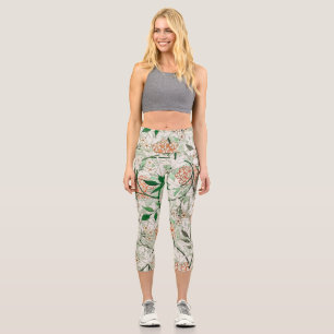 William Morris Jasmine Garden Blume Classic Capri Leggings