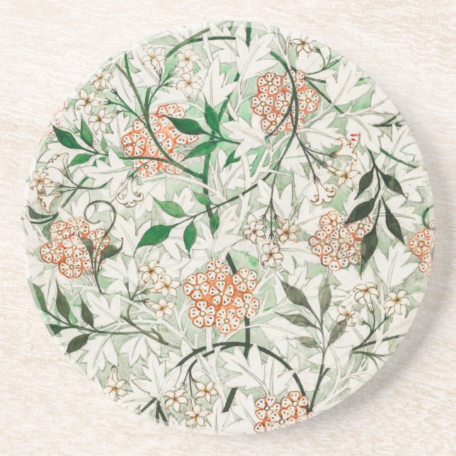William Morris Jasmine Garden Blume Classic Getränkeuntersetzer (Vorne)