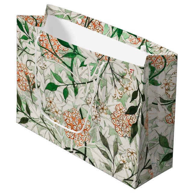 William Morris Jasmine Garden Blume Classic Große Geschenktüte (Vorderseite Schrägansicht)