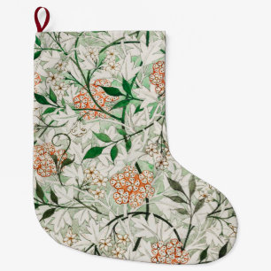 William Morris Jasmine Garden Blume Classic Großer Weihnachtsstrumpf