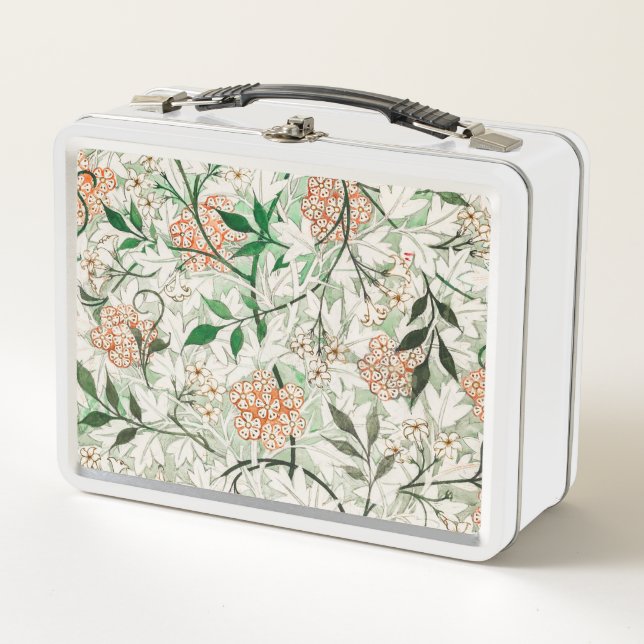William Morris Jasmine Garden Blume Classic Metall Brotdose (Vorderseite)