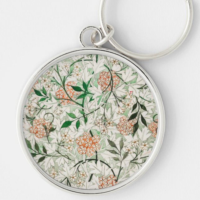 William Morris Jasmine Garden Blume Classic Schlüsselanhänger (Vorne)