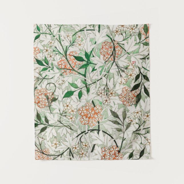 William Morris Jasmine Garden Blume Classic Wandteppich (Vorderseite)