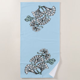 William Morris Jasmine und Blätter Pattern Strandtuch