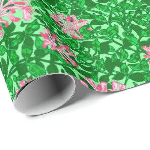 William Morris Jelängerli, Rosa und Grün Geschenkpapier