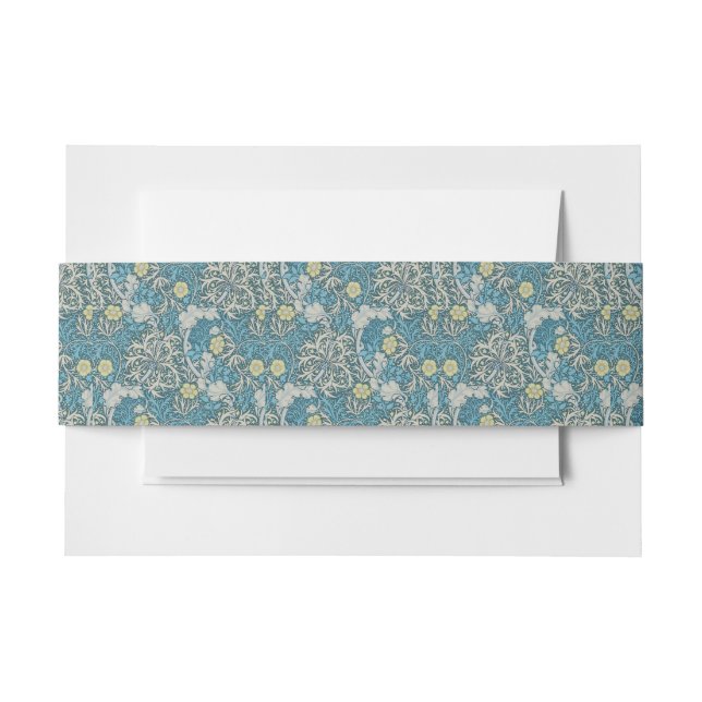 William Morris, Jugendstil-Muster, Algen, Blau,f Einladungsbanderole (Vorderseite Beispiel)