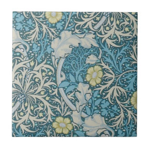William Morris, Jugendstil-Muster, Algen, Blau,f Fliese