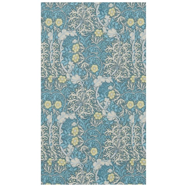 William Morris, Jugendstil-Muster, Algen, Blau,f Tischdecke (Vorderseite)