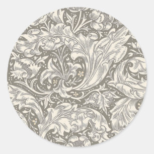 William Morris Junggesellenknopf Antique-Damaskus Runder Aufkleber