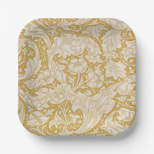 William Morris Junggesellenknopf-Blume Klassisch Pappteller