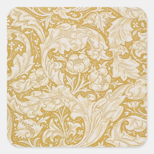 William Morris Junggesellenknopf-Blume Klassisch Quadratischer Aufkleber