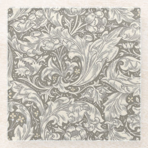 William Morris Junggesellenknopf-Blumen-Blumenmust Glasuntersetzer