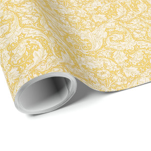 William Morris Junggesellenknopf Golden Hintergrun Geschenkpapier