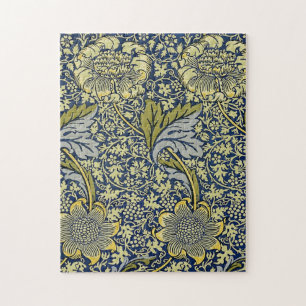 William Morris Kennet Blumentangente Tapete Blau G