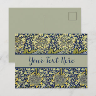 William Morris Kennet Blumentangente Tapete Blau G Postkarte