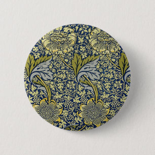 William Morris Kennet Blumentangete Blau Gold Button