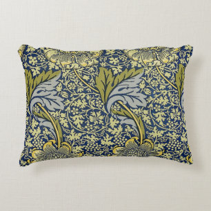 William Morris Kennet Blumentangete Blau Gold Dekokissen