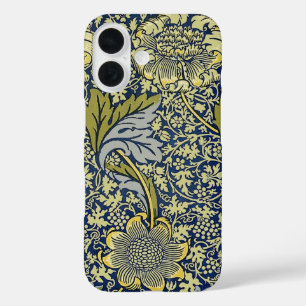 William Morris Kennet Blumentangete Blau Gold iPhone 16 Hülle