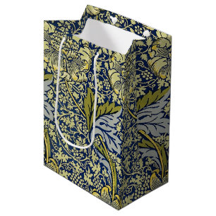 William Morris Kennet Blumentangete Blau Gold Mittlere Geschenktüte