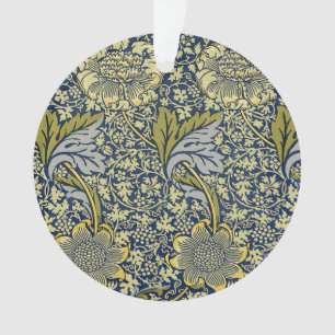 William Morris Kennet Blumentangete Blau Gold Ornament