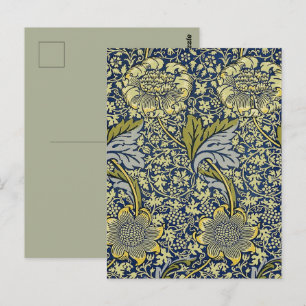 William Morris Kennet Blumentangete Blau Gold Postkarte