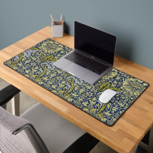 William Morris Kennet Blumentangete Blau Gold Schreibtischunterlage