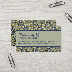 William Morris Kennet Blumentangete Tapete Blau Go Visitenkarte
