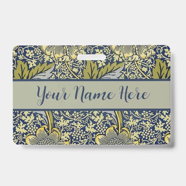 William Morris Kennet Floral Wallpaper Blue Ausweis (Vorderseite)