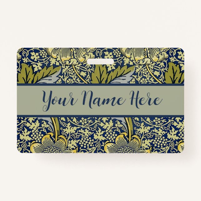 William Morris Kennet Floral Wallpaper Blue Ausweis (Vorderseite)