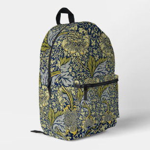 William Morris Kennet Floral Wallpaper Blue Bedruckter Rucksack