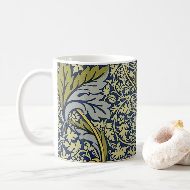 William Morris Kennet Floral Wallpaper Blue Kaffeetasse (Mit Donut)