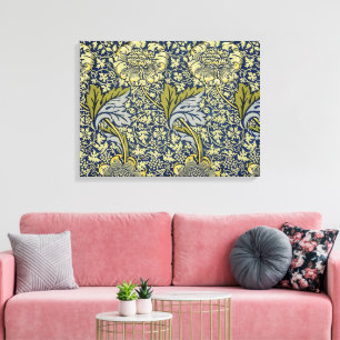 William Morris Kennet Floral Wallpaper Blue Leinwanddruck