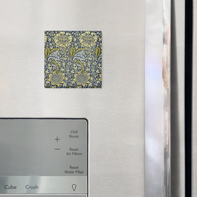 William Morris Kennet Floral Wallpaper Blue Magnet (In Situ (Kühlschrank))