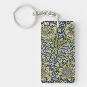 William Morris Kennet Floral Wallpaper Blue Schlüsselanhänger