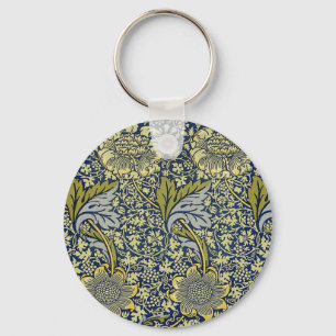 William Morris Kennet Floral Wallpaper Blue Schlüsselanhänger