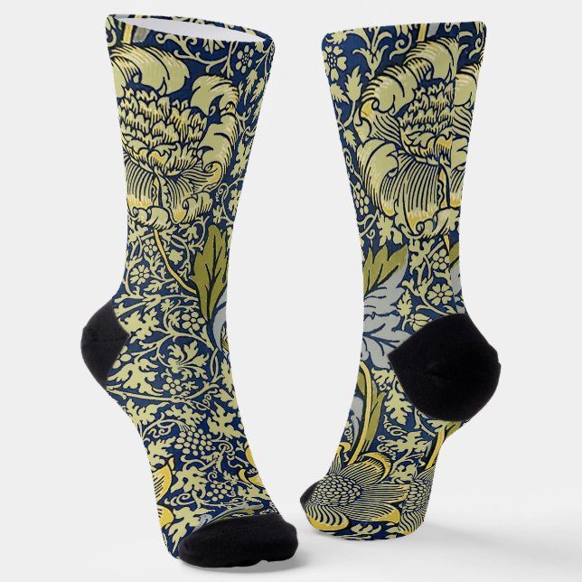 William Morris Kennet Floral Wallpaper Blue Socken (Gewinkelt)
