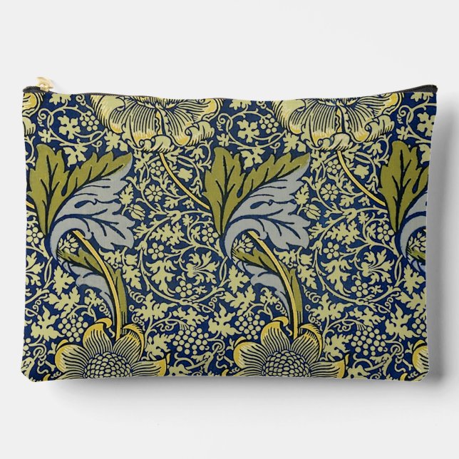 William Morris Kennet Floral Wallpaper Blue Zubehörtasche (Vorderseite)