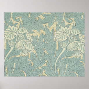 William Morris Klassische Tulpe Blaue Blumen Poster
