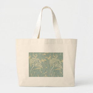 William Morris Klassische Tulpe Blaue Blüten Jumbo Stoffbeutel