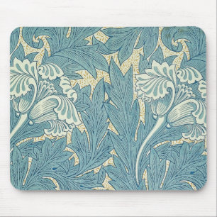 William Morris Klassische Tulpe Blaue Blüten Mousepad