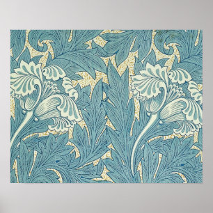 William Morris Klassische Tulpe Blaue Blüten Poster