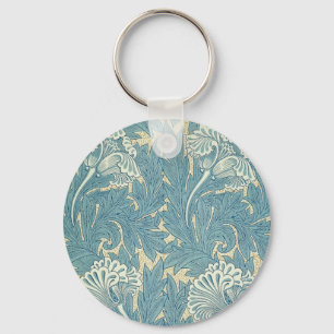 William Morris Klassische Tulpe Blaue Blüten Schlüsselanhänger